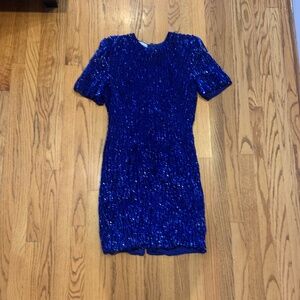 Blue sequin dress
